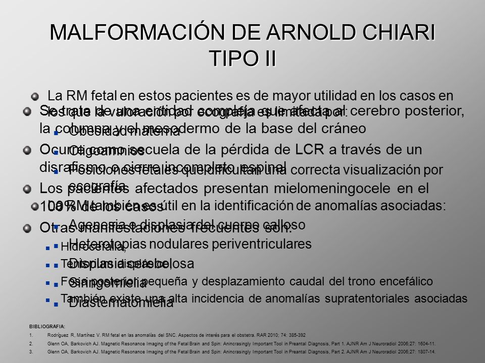 MALFORMACIÓN DE ARNOLD CHIARI TIPO II