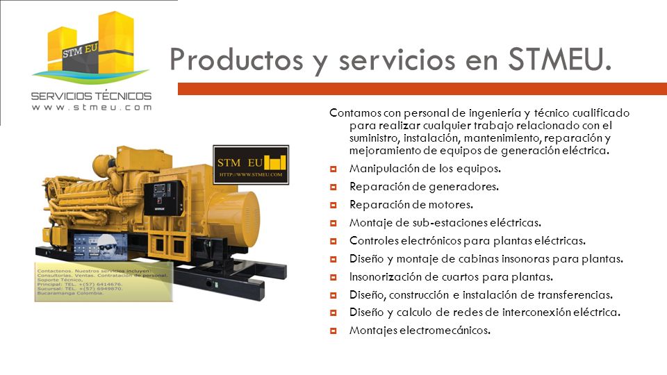 Productos y servicios en STMEU.