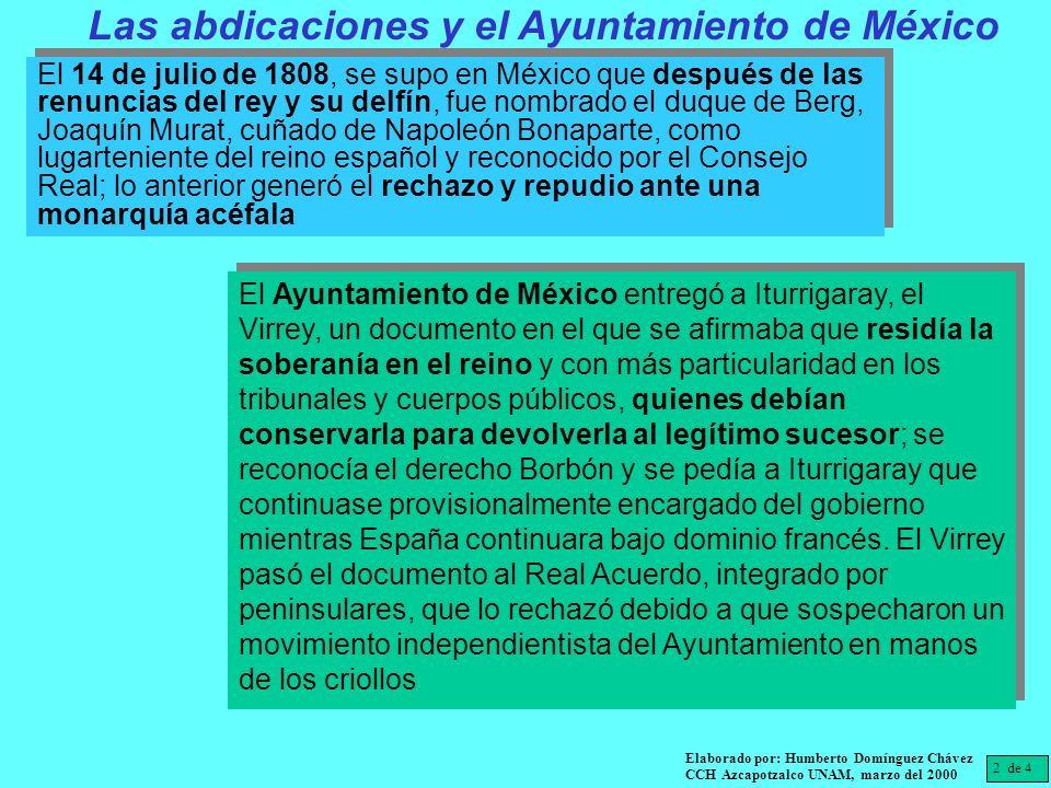 Las abdicaciones y el Ayuntamiento de México