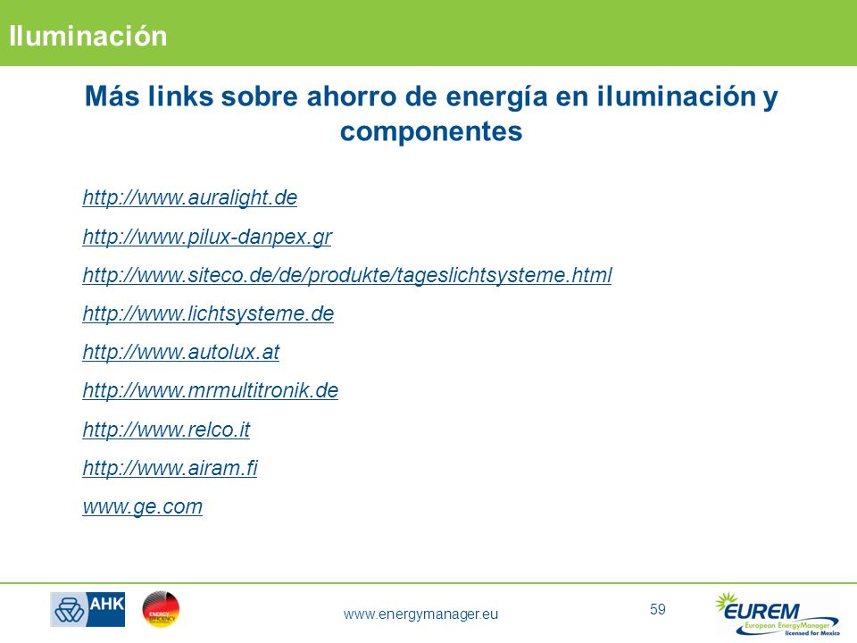 Más links sobre ahorro de energía en iluminación y componentes