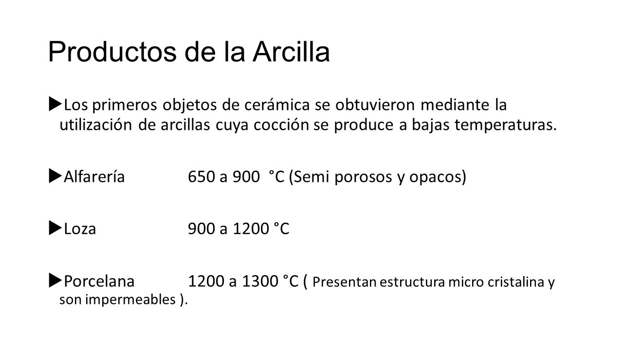 Productos de la Arcilla