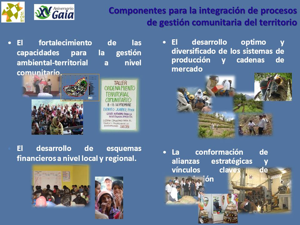 Componentes para la integración de procesos de gestión comunitaria del territorio