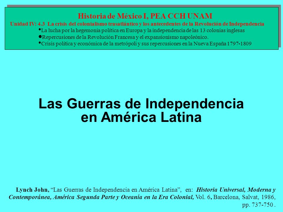 Las Guerras de Independencia en América Latina