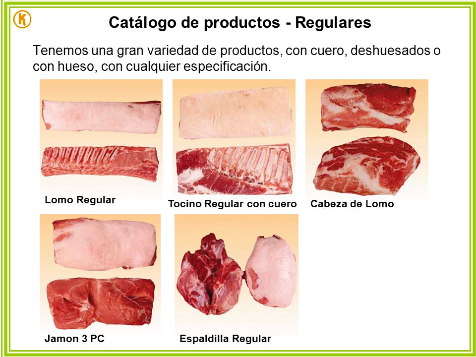 Catálogo de productos - Regulares