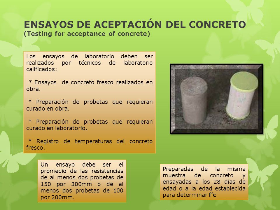 ENSAYOS DE ACEPTACIÓN DEL CONCRETO (Testing for acceptance of concrete)