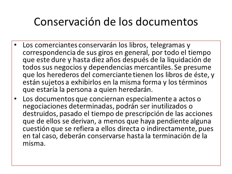 Conservación de los documentos