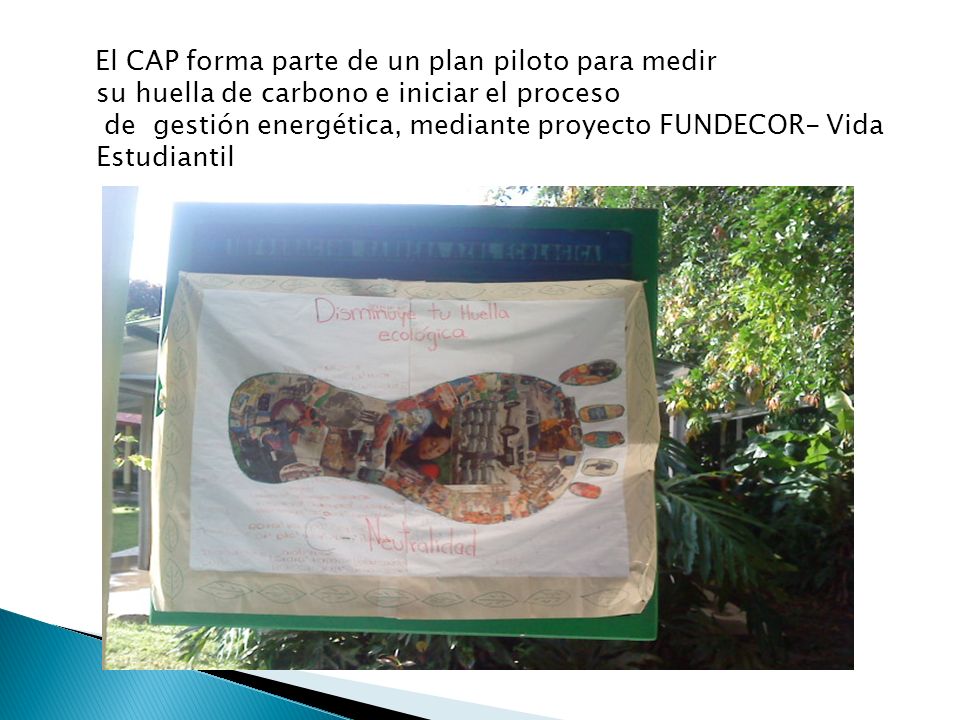 El CAP forma parte de un plan piloto para medir su huella de carbono e iniciar el proceso de gestión energética, mediante proyecto FUNDECOR- Vida Estudiantil