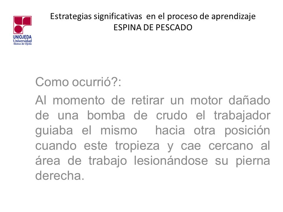 Estrategias significativas en el proceso de aprendizaje ESPINA DE PESCADO