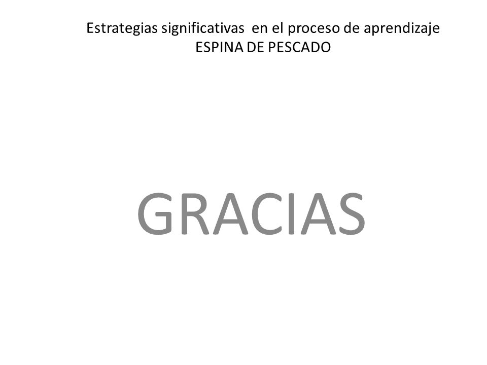 Estrategias significativas en el proceso de aprendizaje ESPINA DE PESCADO