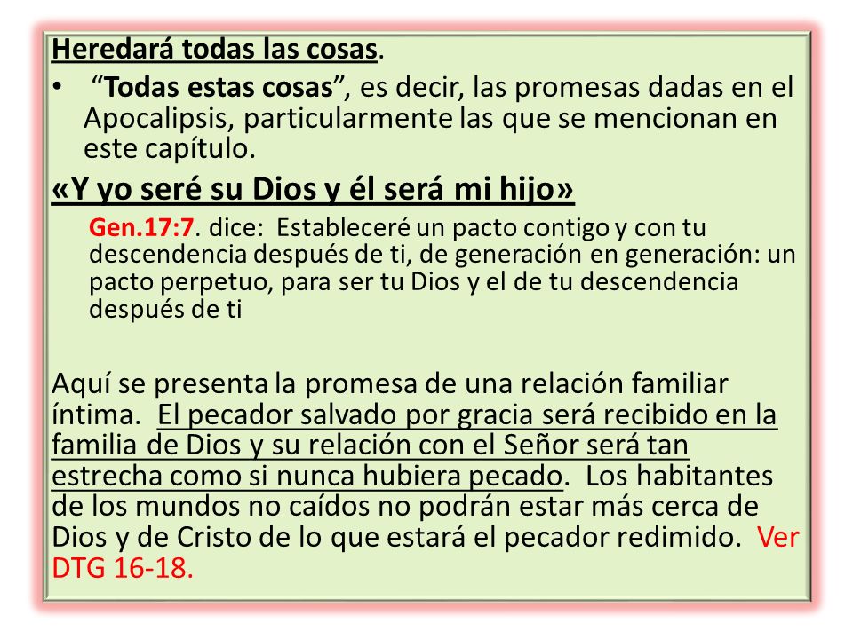 «Y yo seré su Dios y él será mi hijo»
