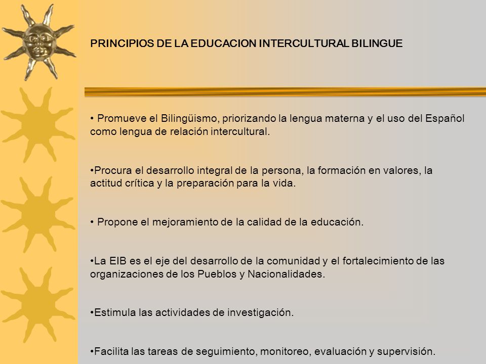 PRINCIPIOS DE LA EDUCACION INTERCULTURAL BILINGUE