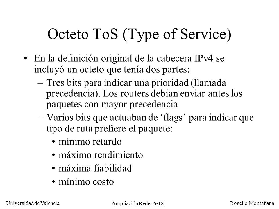 Octeto ToS (Type of Service)