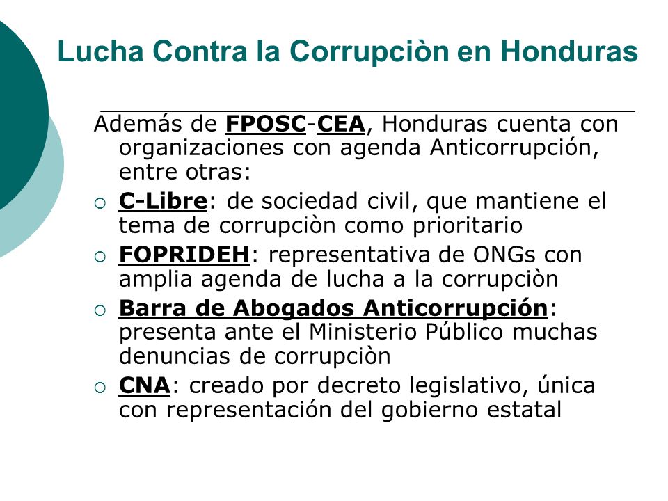 Lucha Contra la Corrupciòn en Honduras