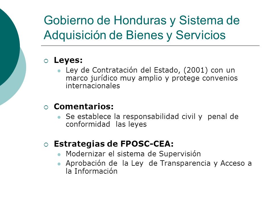 Gobierno de Honduras y Sistema de Adquisición de Bienes y Servicios