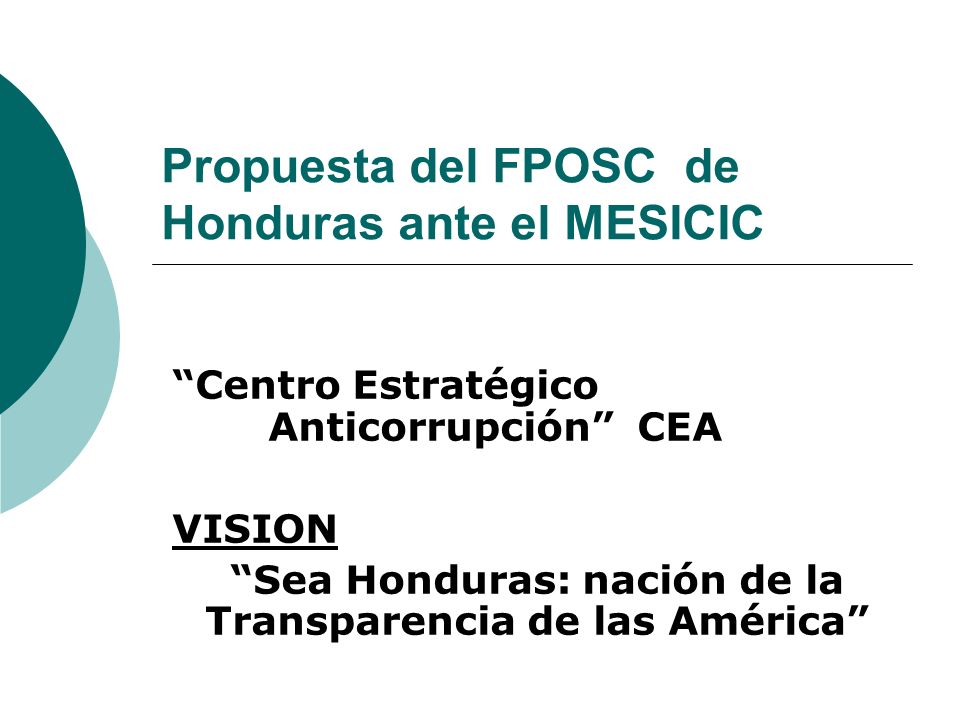 Propuesta del FPOSC de Honduras ante el MESICIC