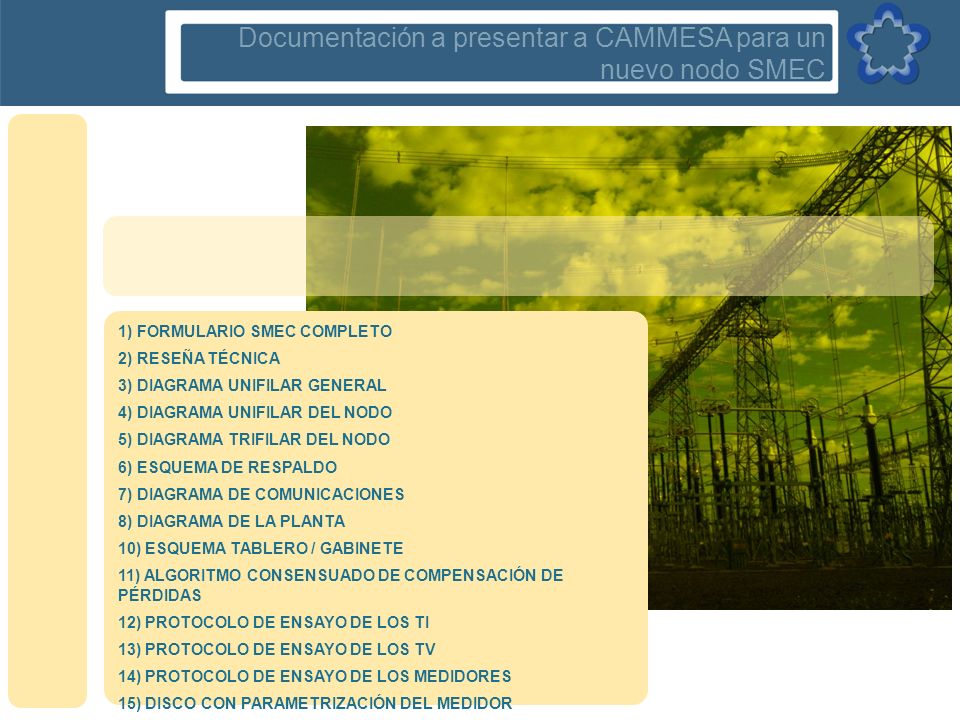 Documentación a presentar a CAMMESA para un nuevo nodo SMEC