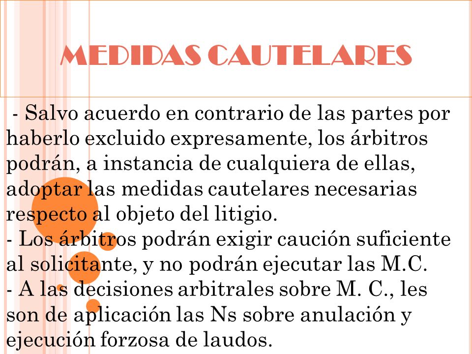MEDIDAS CAUTELARES