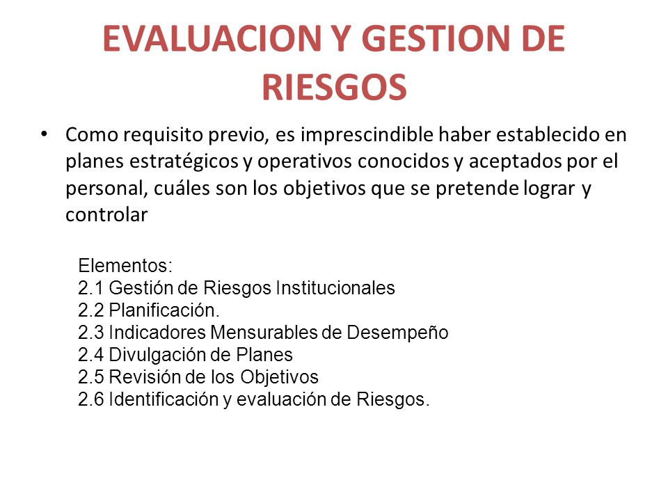 EVALUACION Y GESTION DE RIESGOS