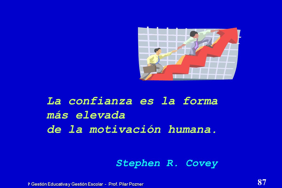 La confianza es la forma más elevada de la motivación humana.