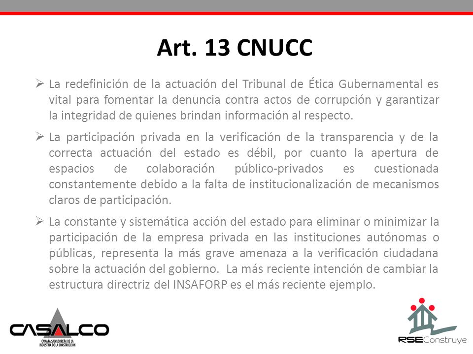 Art. 13 CNUCC