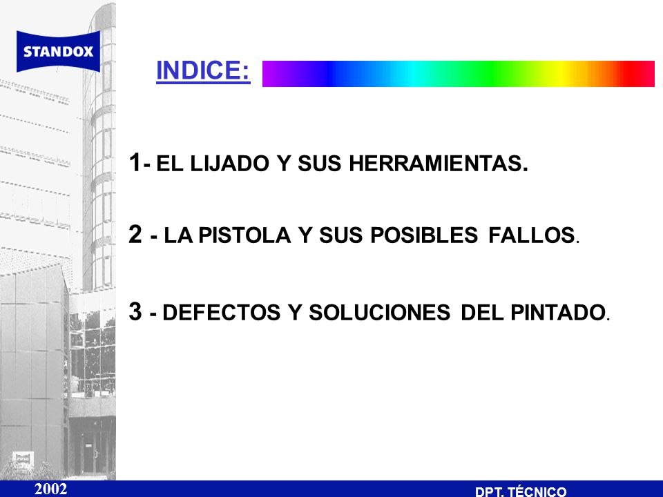 INDICE: 1- EL LIJADO Y SUS HERRAMIENTAS. 2 - LA PISTOLA Y SUS POSIBLES FALLOS.
