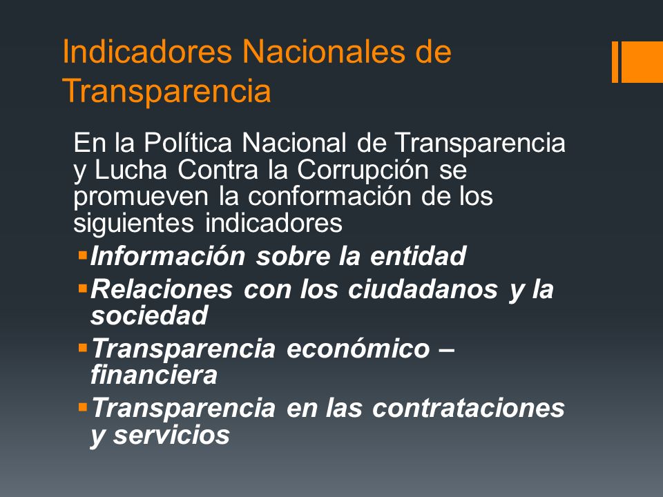 Indicadores Nacionales de Transparencia