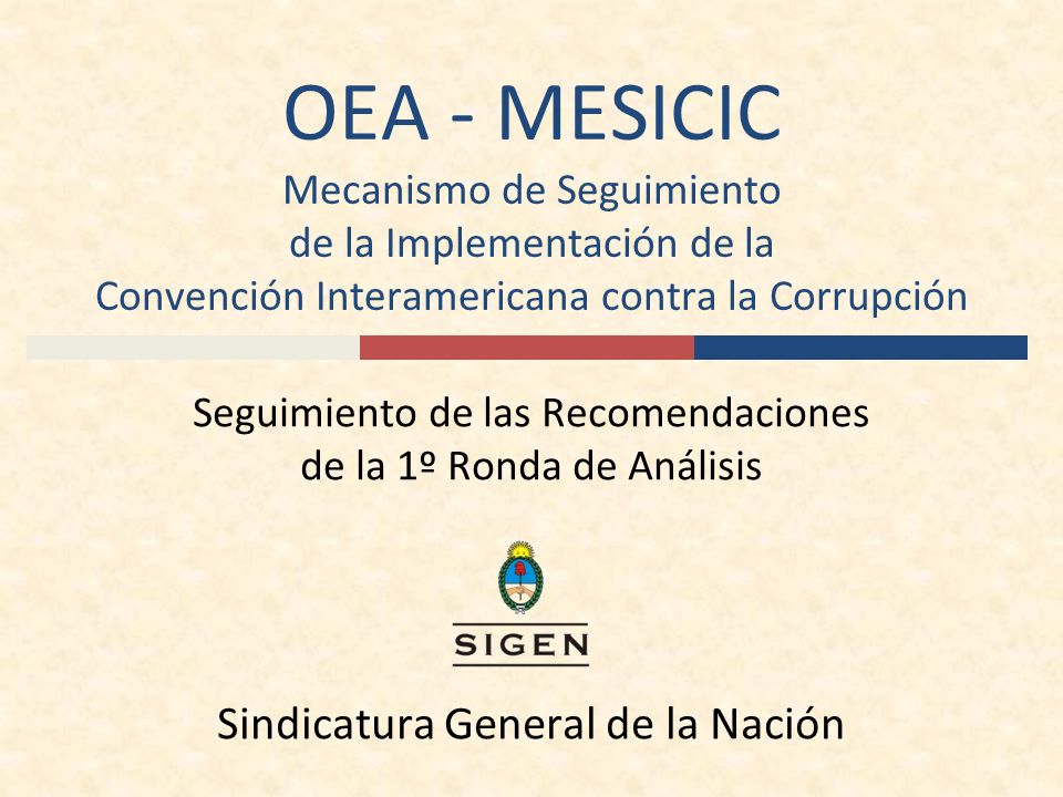 OEA - MESICIC Mecanismo de Seguimiento de la Implementación de la Convención Interamericana contra la Corrupción