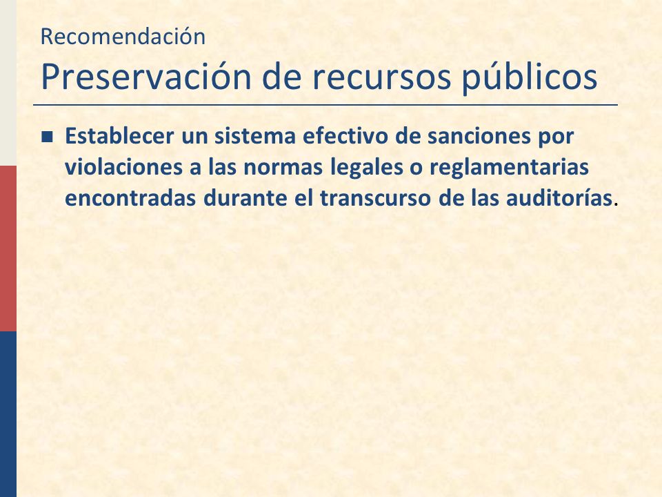 Recomendación Preservación de recursos públicos