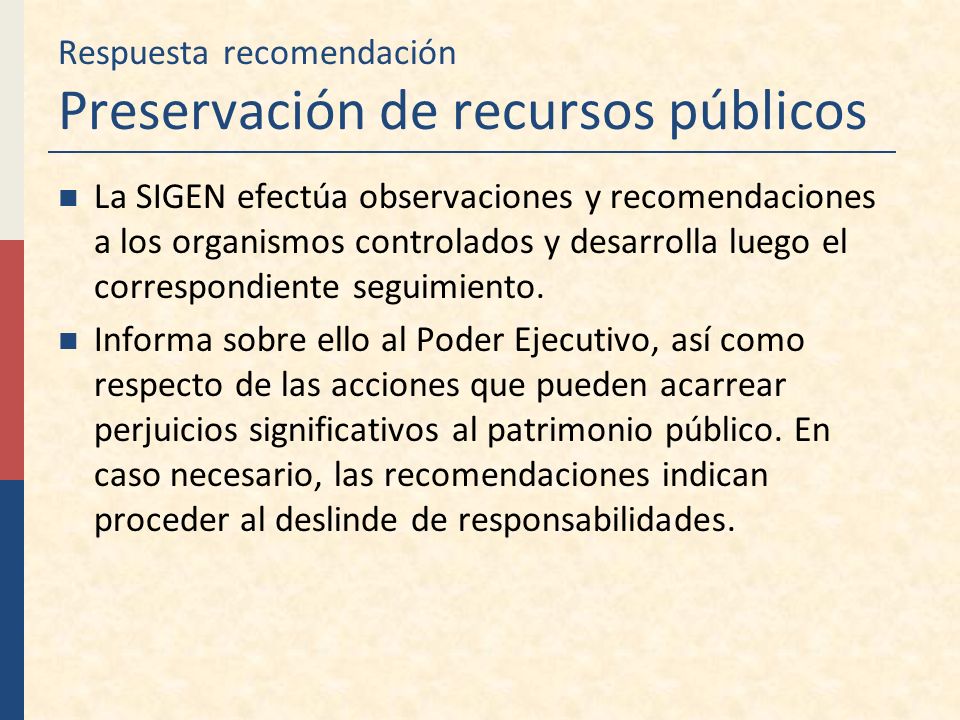 Respuesta recomendación Preservación de recursos públicos