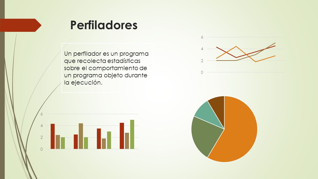 Perfiladores Un perfilador es un programa que recolecta estadísticas sobre el comportamiento de un programa objeto durante la ejecución.
