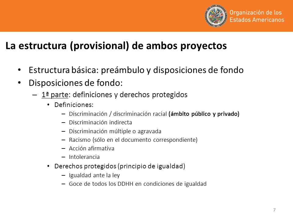 La estructura (provisional) de ambos proyectos