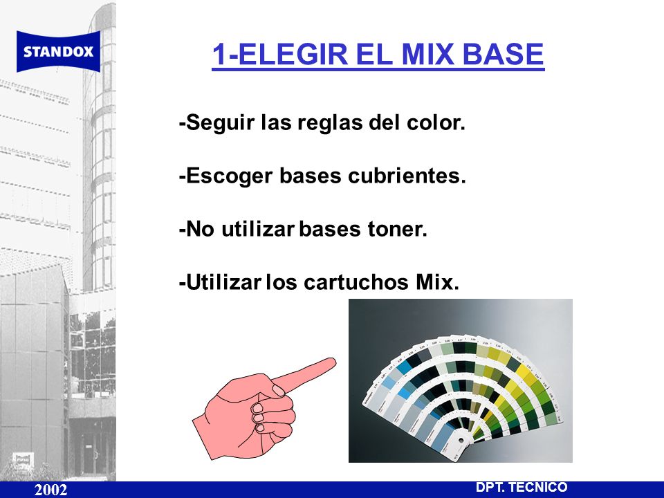 1-ELEGIR EL MIX BASE -Seguir las reglas del color.