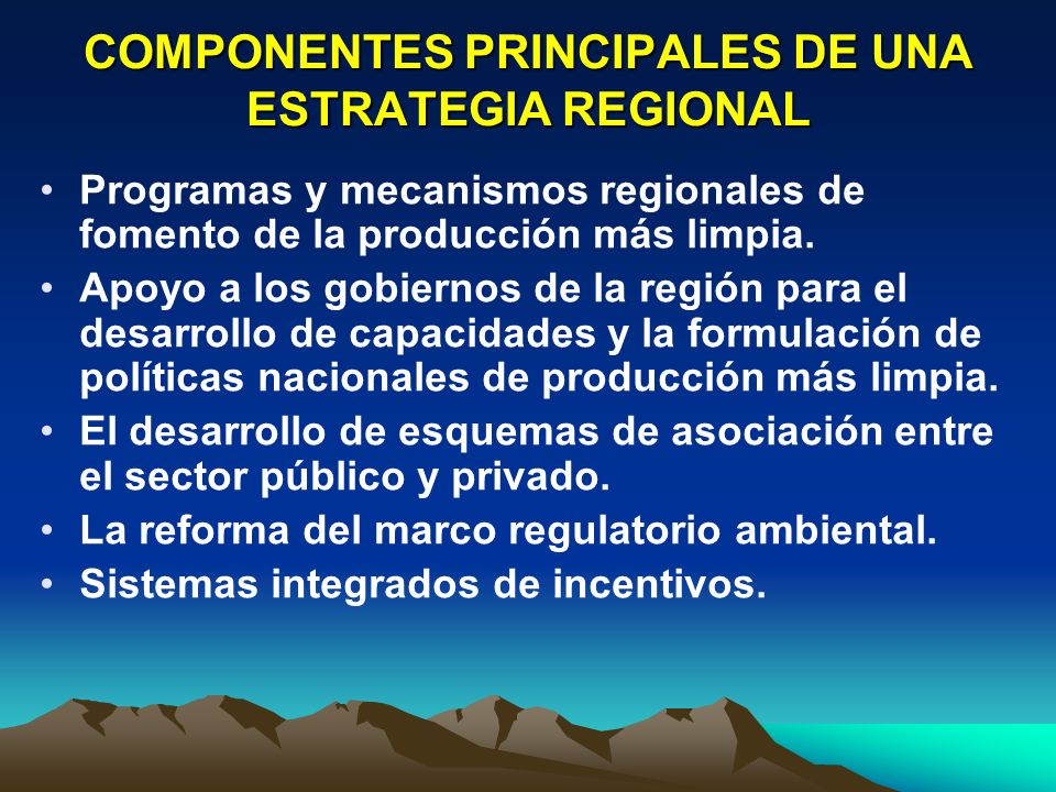 COMPONENTES PRINCIPALES DE UNA ESTRATEGIA REGIONAL