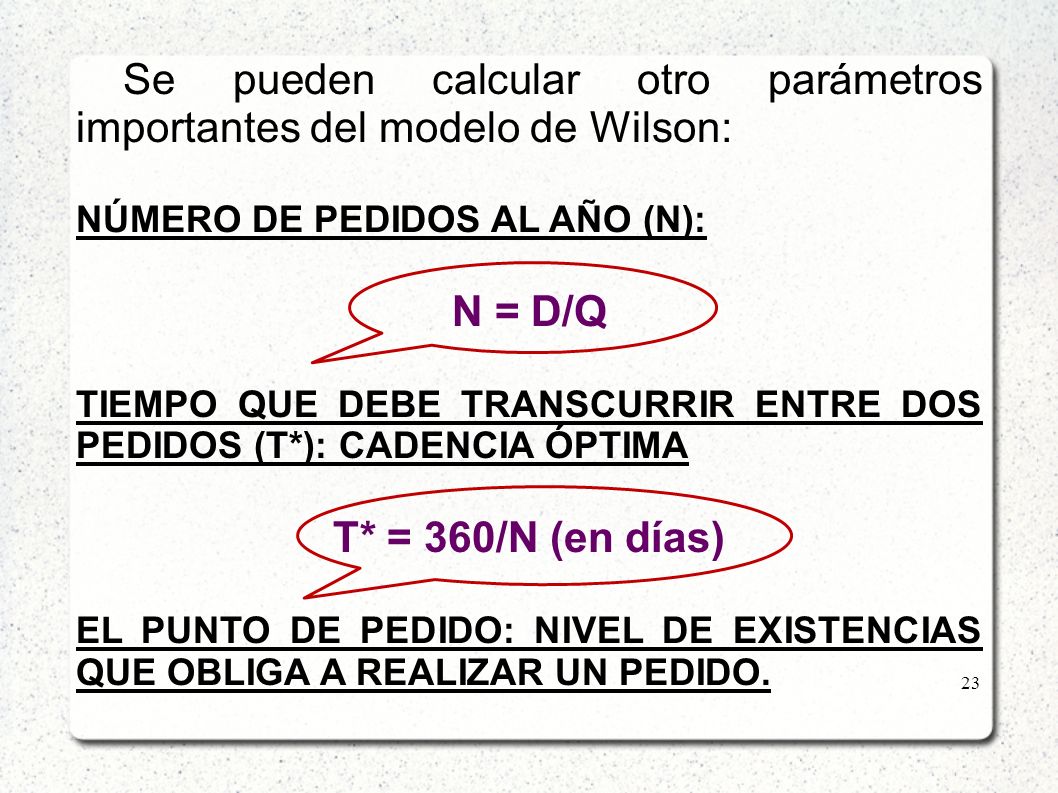 Se pueden calcular otro parámetros importantes del modelo de Wilson: