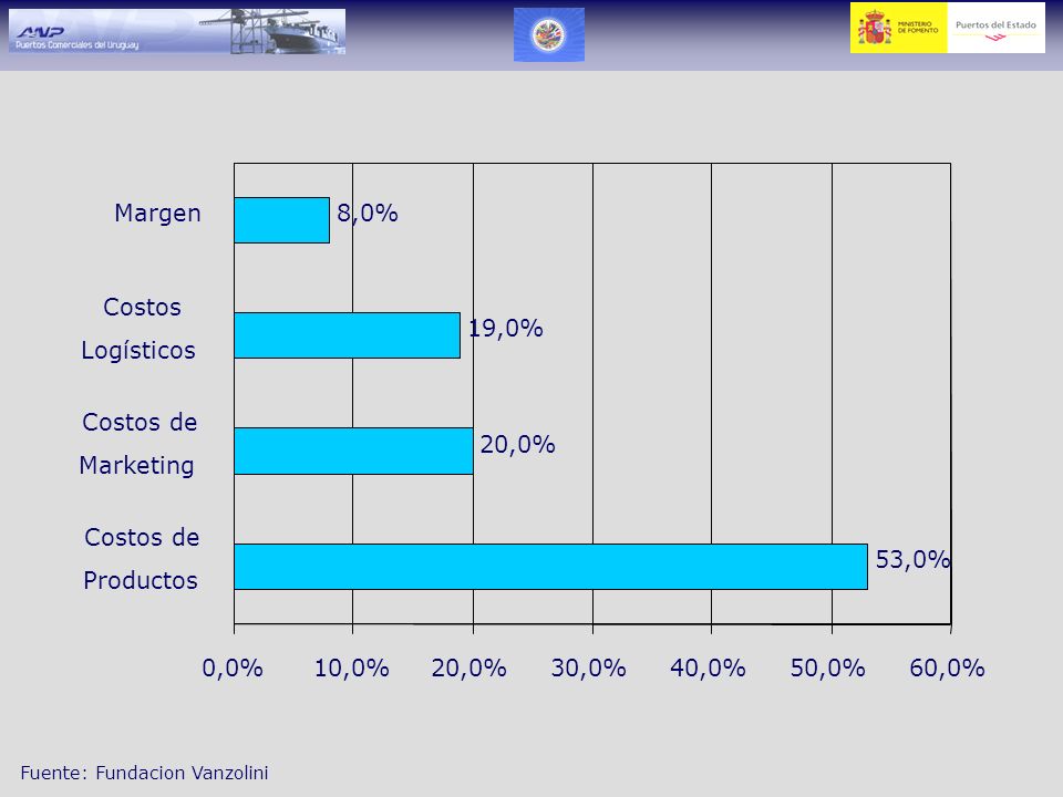 53,0% 20,0% 19,0% 8,0% 0,0% 10,0% 30,0% 40,0% 50,0% 60,0% Costos de. Productos. Marketing.