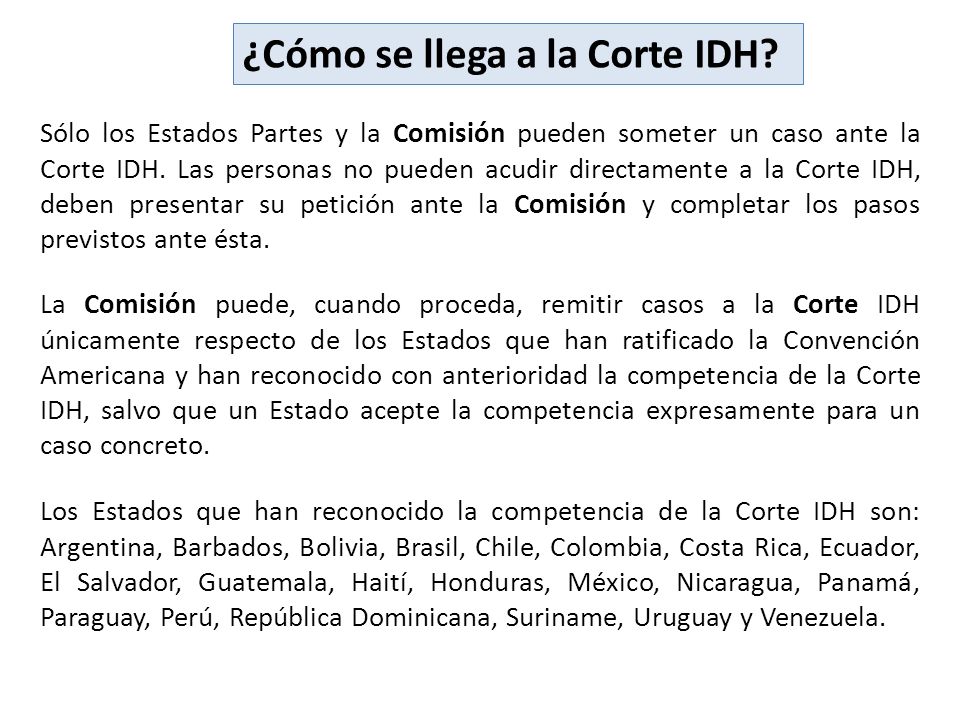 ¿Cómo se llega a la Corte IDH