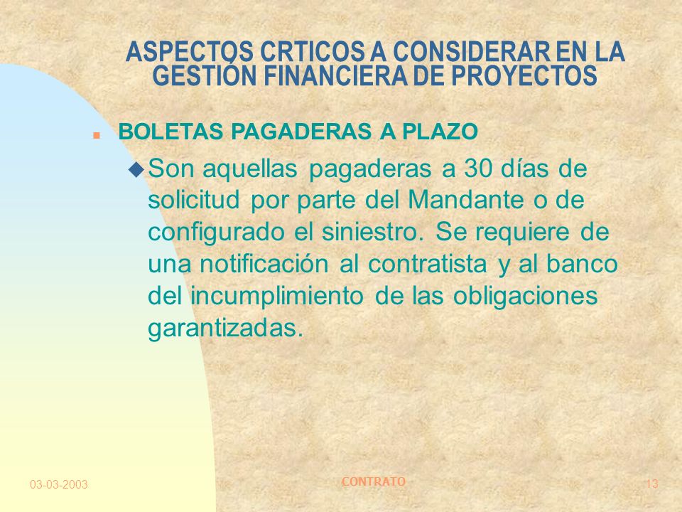 ASPECTOS CRTICOS A CONSIDERAR EN LA GESTIÓN FINANCIERA DE PROYECTOS