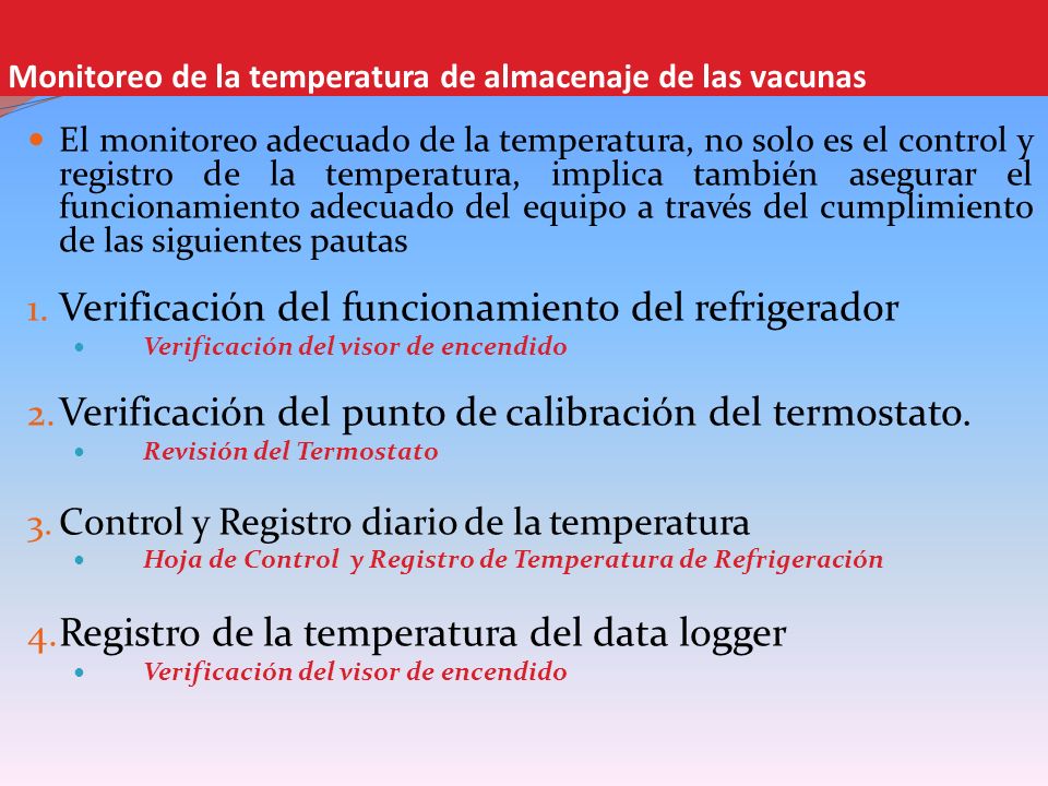 Monitoreo de la temperatura de almacenaje de las vacunas