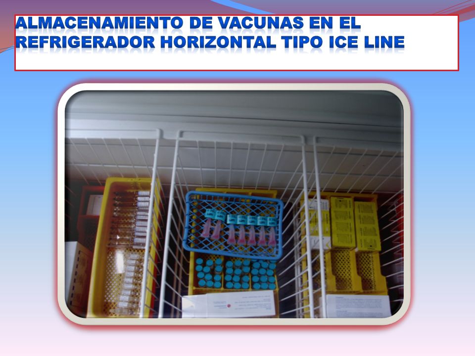 Almacenamiento de vacunas en el refrigerador Horizontal tipo ice line