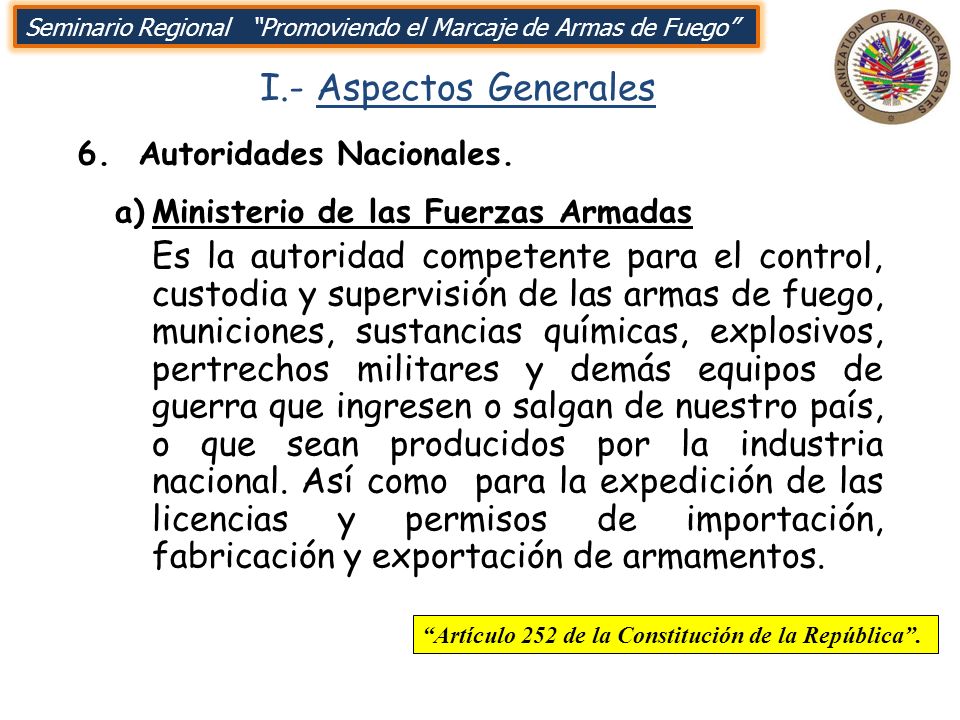 Seminario Regional Promoviendo el Marcaje de Armas de Fuego