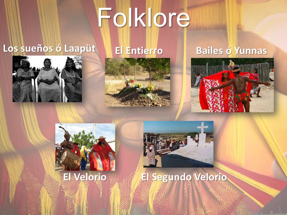 Folklore Los sueños ó Laapüt El Entierro Bailes ó Yunnas El Velorio
