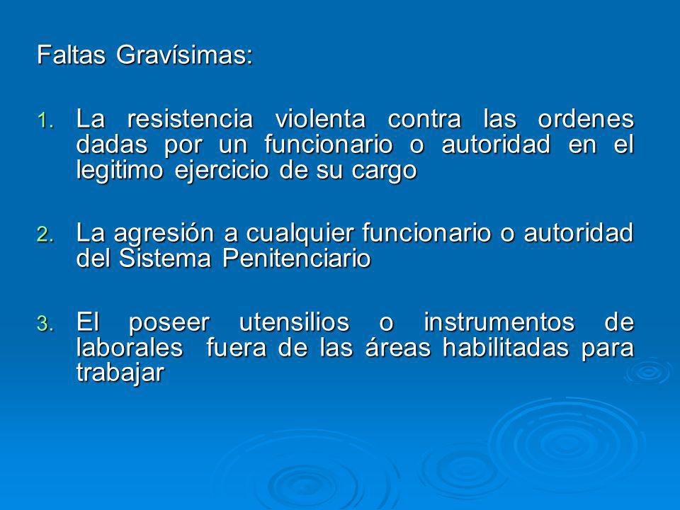 Faltas Gravísimas: La resistencia violenta contra las ordenes dadas por un funcionario o autoridad en el legitimo ejercicio de su cargo.