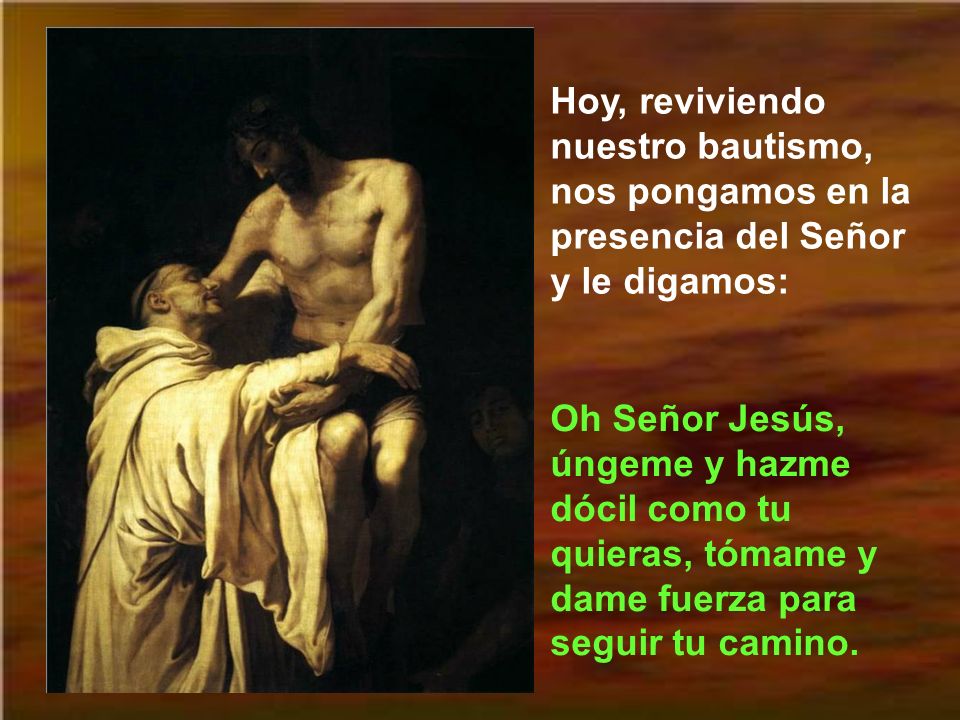 Hoy, reviviendo nuestro bautismo, nos pongamos en la presencia del Señor y le digamos: