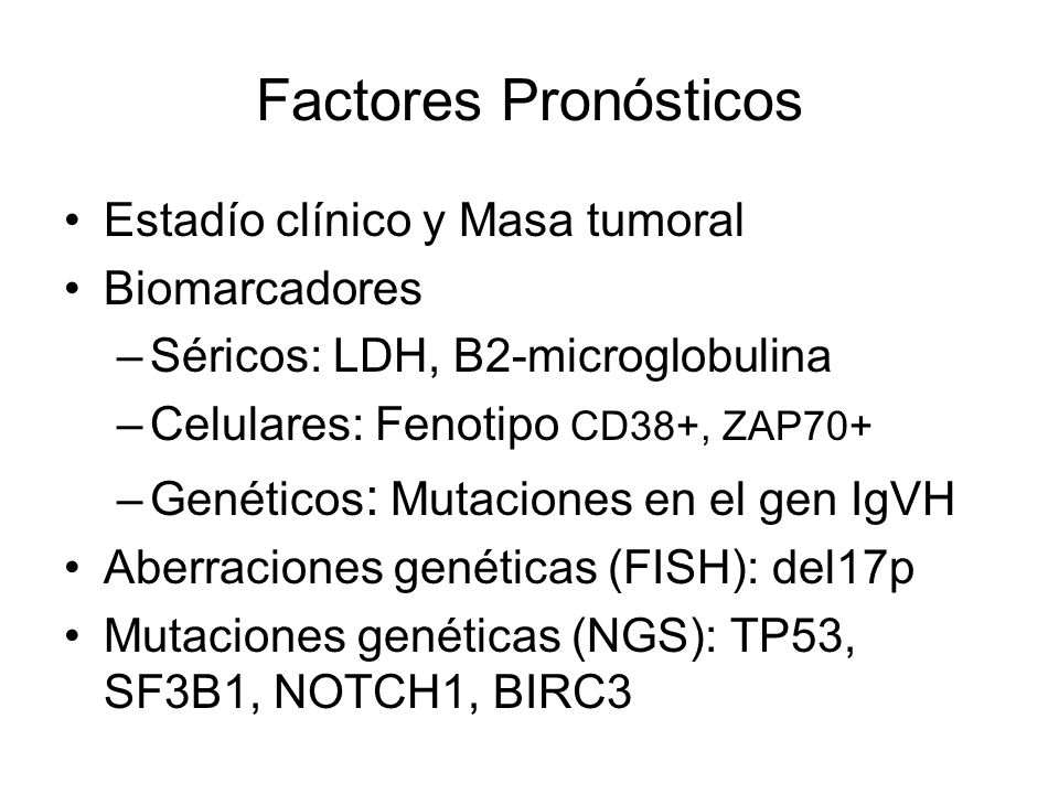 Factores Pronósticos Estadío clínico y Masa tumoral Biomarcadores