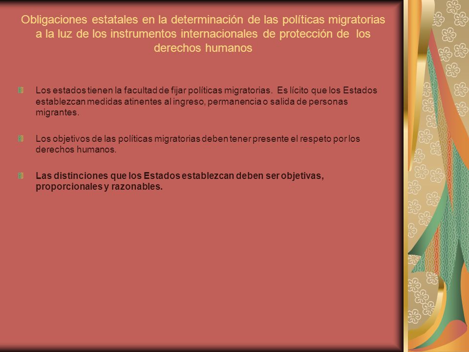 Obligaciones estatales en la determinación de las políticas migratorias a la luz de los instrumentos internacionales de protección de los derechos humanos