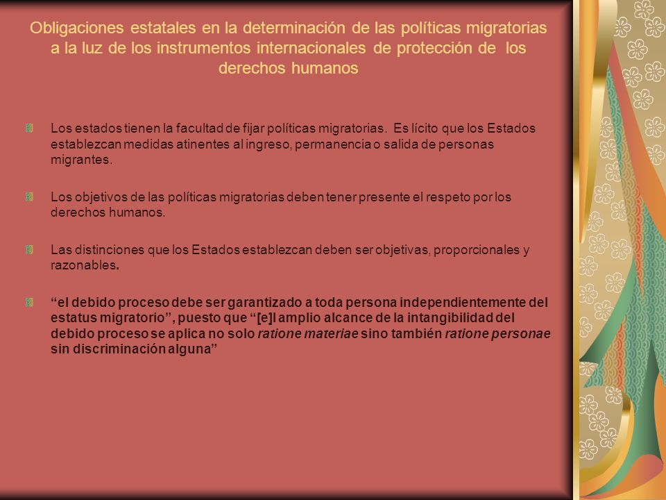 Obligaciones estatales en la determinación de las políticas migratorias a la luz de los instrumentos internacionales de protección de los derechos humanos