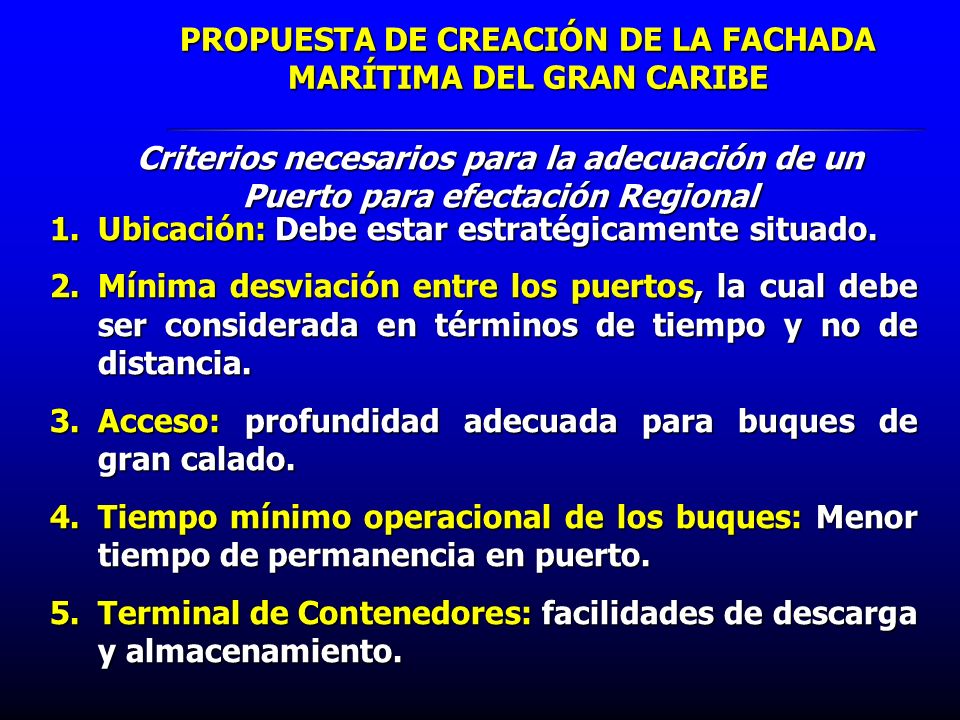 PROPUESTA DE CREACIÓN DE LA FACHADA MARÍTIMA DEL GRAN CARIBE