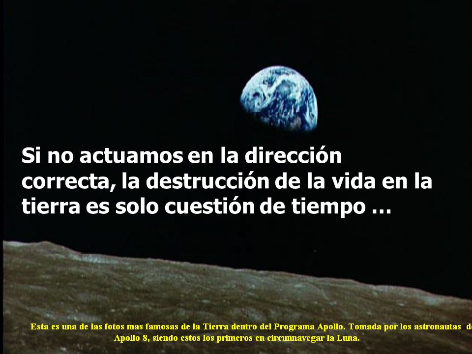 Si no actuamos en la dirección correcta, la destrucción de la vida en la tierra es solo cuestión de tiempo …
