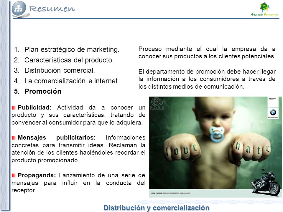 Plan estratégico de marketing. Características del producto.