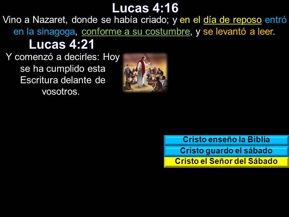 Lucas 4:16 Vino a Nazaret, donde se había criado; y en el día de reposo entró en la sinagoga, conforme a su costumbre, y se levantó a leer.